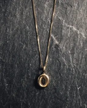Another Feather Small Platter Necklace, 14k Gold