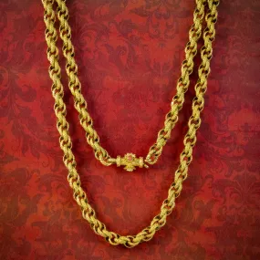 Antique Georgian Chain 18ct Gold Gilt Coral Clasp