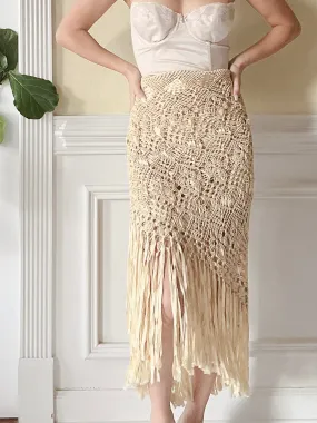 Antique Silk Fringed Shawl - OSFM