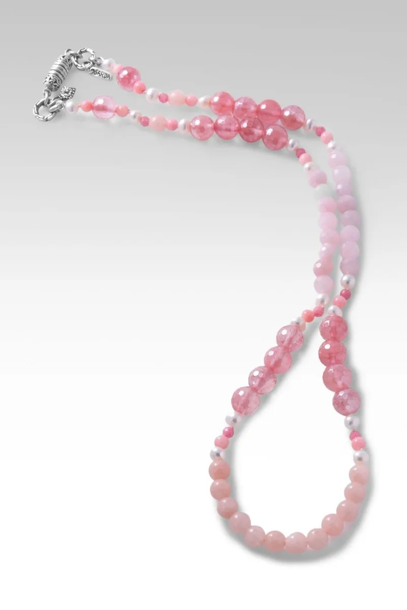 Beaded Celestial Pink Quartz Necklace™ in Chainlink