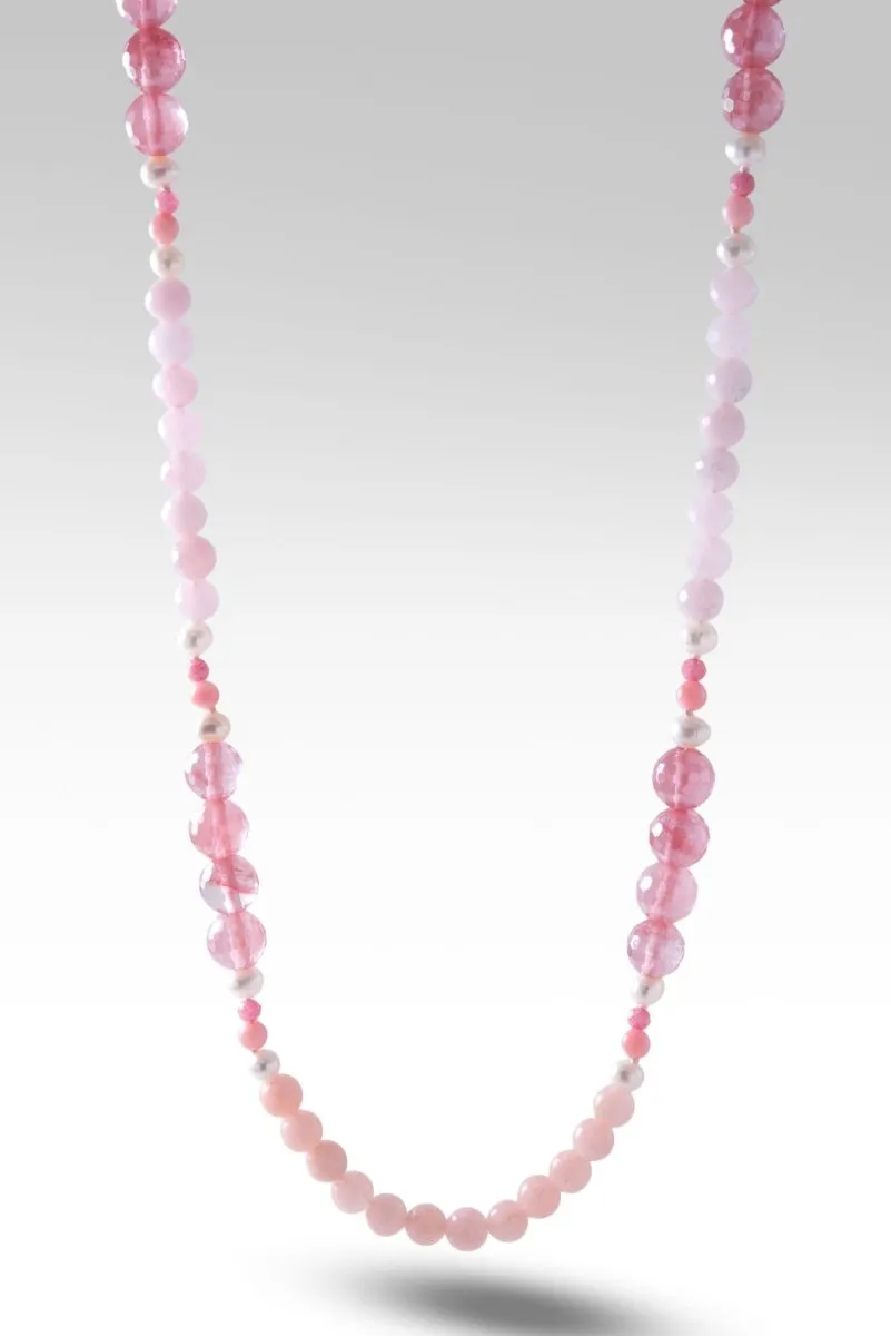 Beaded Celestial Pink Quartz Necklace™ in Chainlink