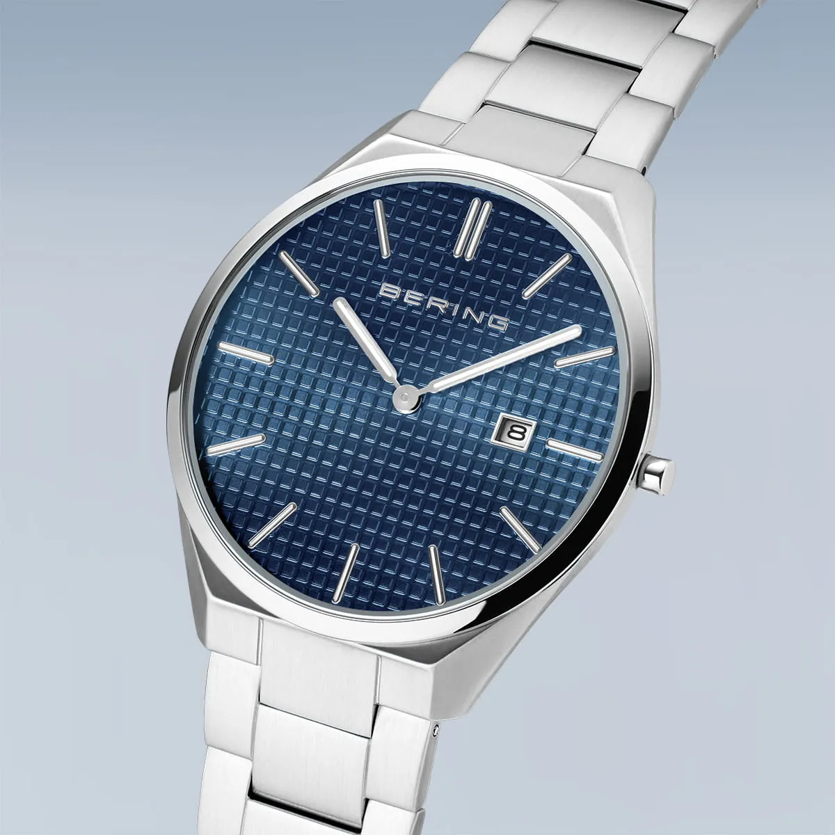 Bering Steel Gents Blue Dial Ultra Slim Watch