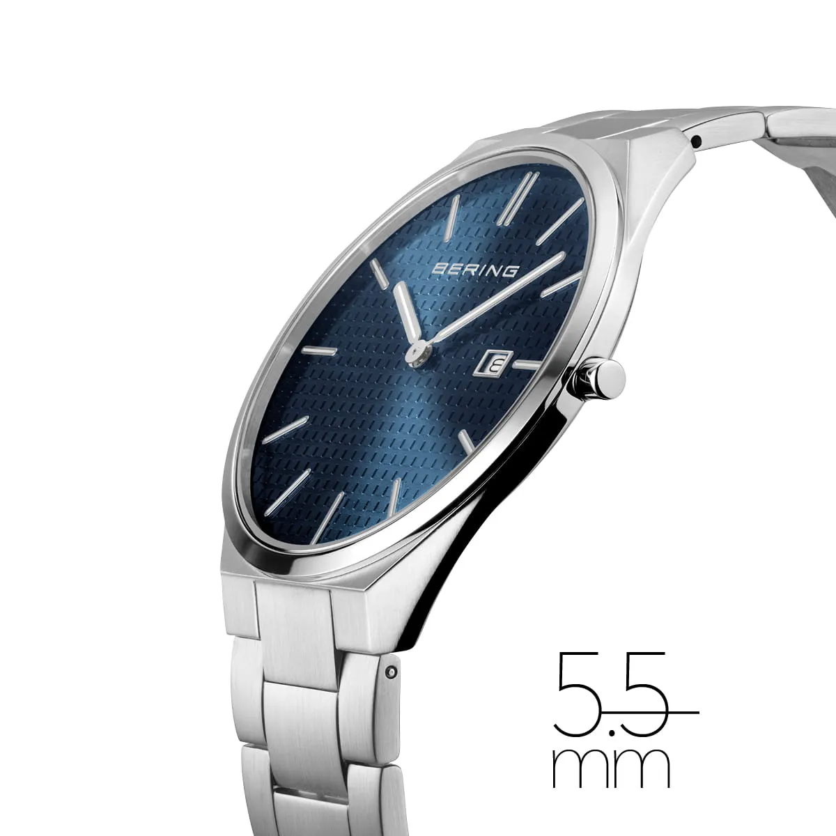 Bering Steel Gents Blue Dial Ultra Slim Watch