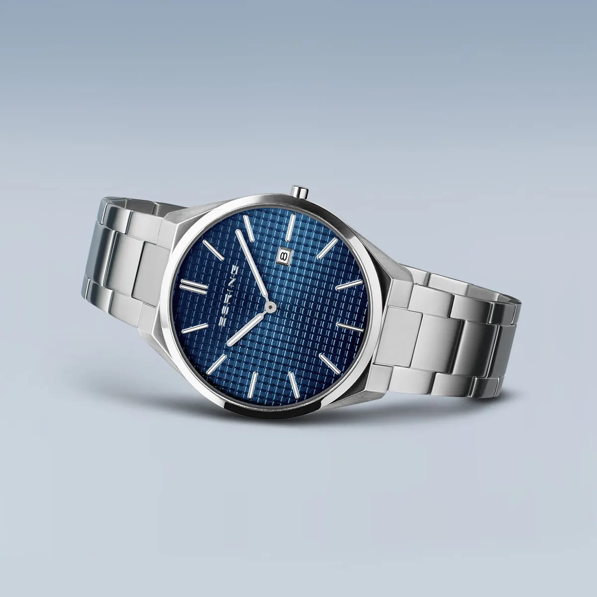 Bering Steel Gents Blue Dial Ultra Slim Watch