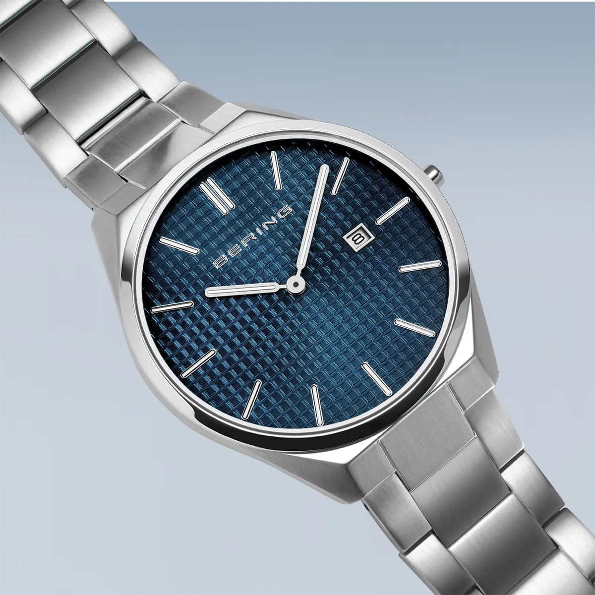 Bering Steel Gents Blue Dial Ultra Slim Watch