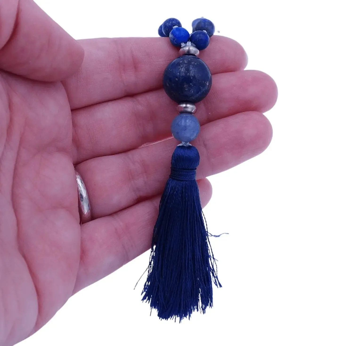 Blue Aventurine and Lapis Lazuli Mala Beads - Self Awareness Mala