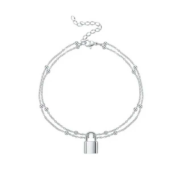 Boho Lock Anklets For Women Gold Color Anklets