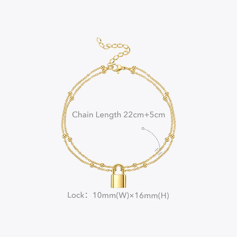 Boho Lock Anklets For Women Gold Color Anklets
