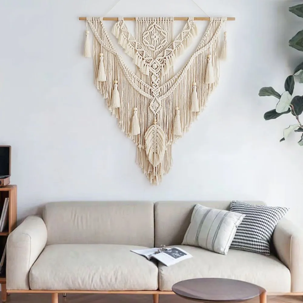 Boho Macrame Wall Hanging - Handwoven Tapestry - Bohemian Home Decor Begonia