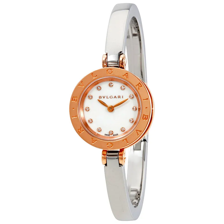 Bvlgari B.zero1 White Dial 18k Pink Gold Quartz Ladies Watch 102320