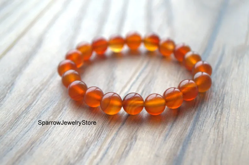 Carnelian stretch bracelet Adjustable carnelian rose quartz bracelet Protection success talisman Healing crystal bracelet Gemstone bracelets