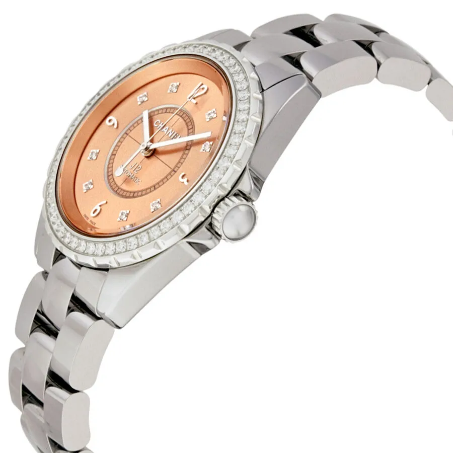 Chanel J12 Chromatic Diamond Pink Dial Titanium Ceramic Ladies Watch H2564