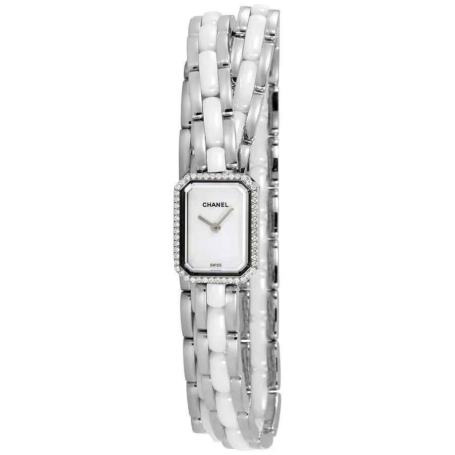 Chanel Premiere White Dial Ceramic and Steel Diamond Ladies Watch H3059