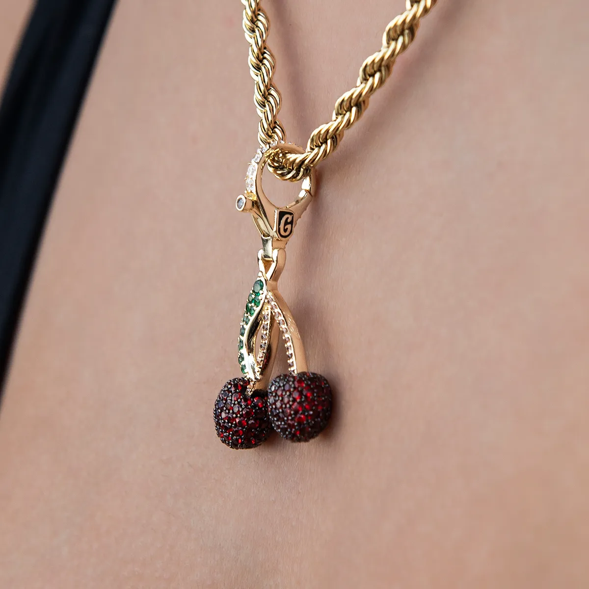 Cherry Clip On Pendant