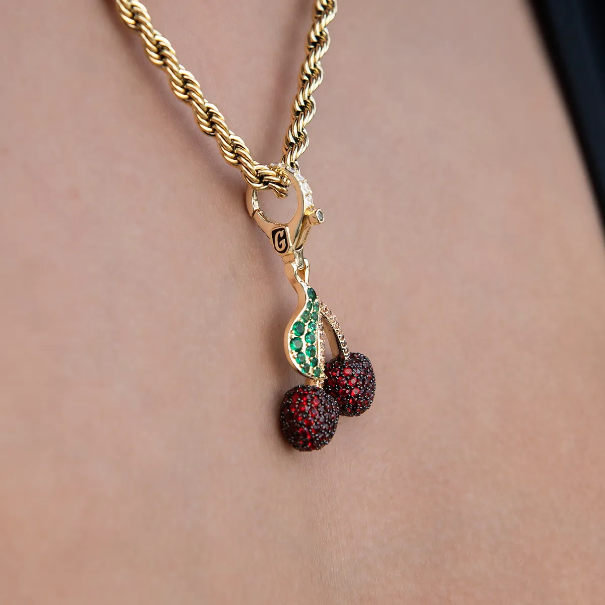 Cherry Clip On Pendant