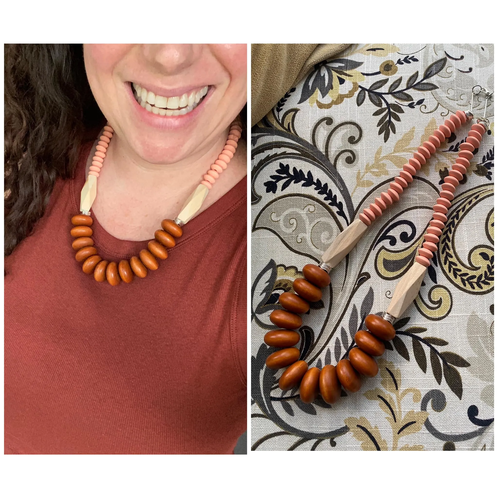 coconut & wood bead necklaces