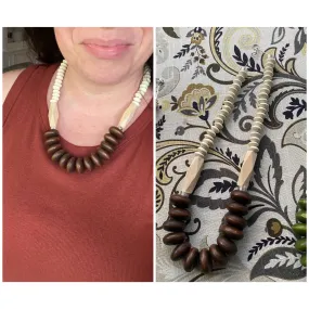coconut & wood bead necklaces