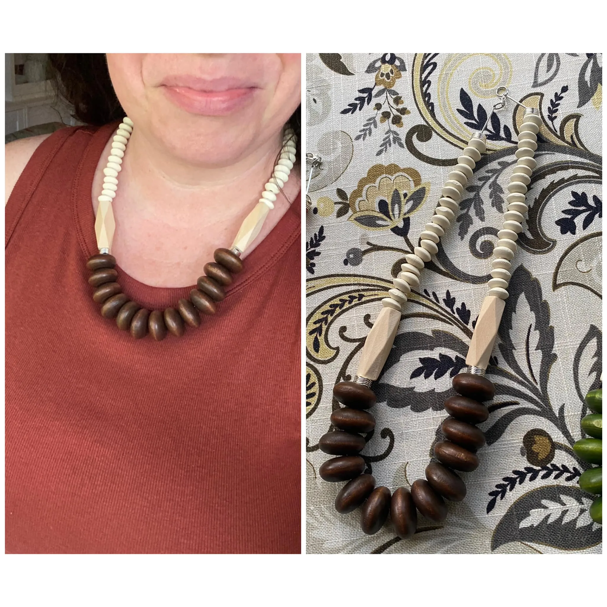 coconut & wood bead necklaces