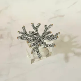Coral Silver Beaded Napkin Rings (set of 4)