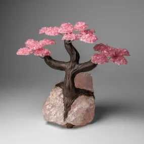 Custom - Genuine Rose Quartz Clustered Gemstone Tree on Rose Quartz Matrix (Unconditional Love Tree)
