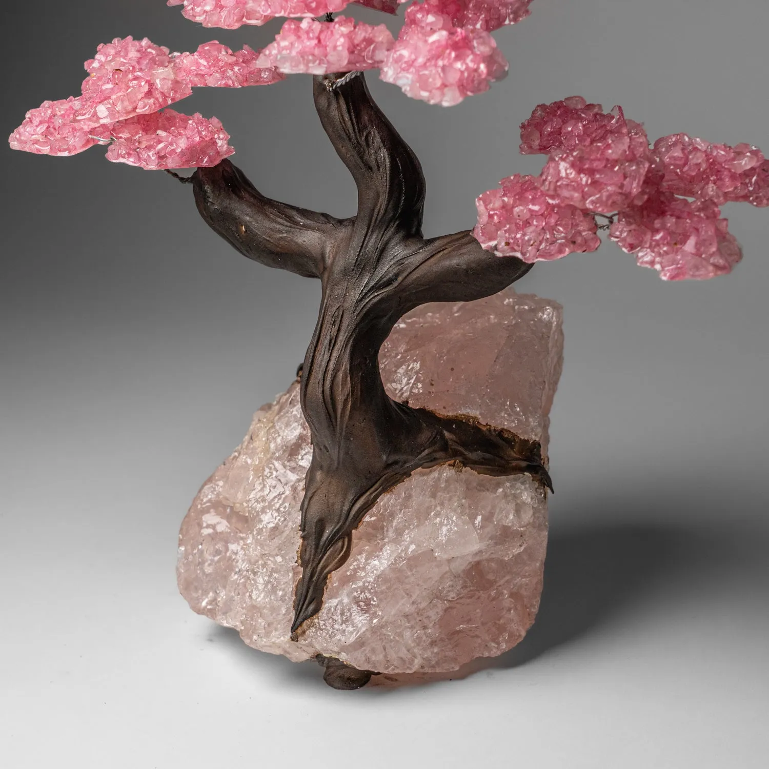 Custom - Genuine Rose Quartz Clustered Gemstone Tree on Rose Quartz Matrix (Unconditional Love Tree)