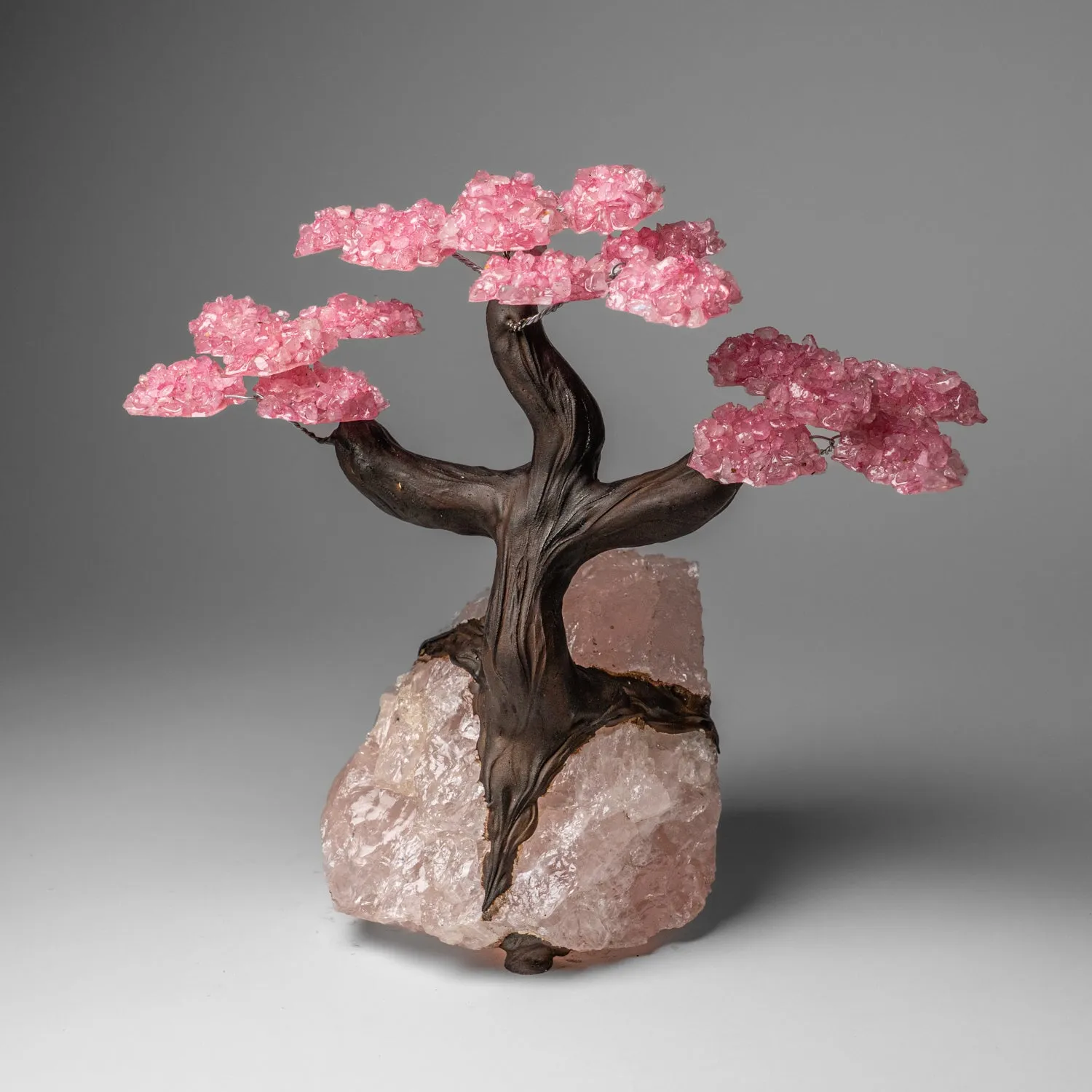 Custom - Genuine Rose Quartz Clustered Gemstone Tree on Rose Quartz Matrix (Unconditional Love Tree)