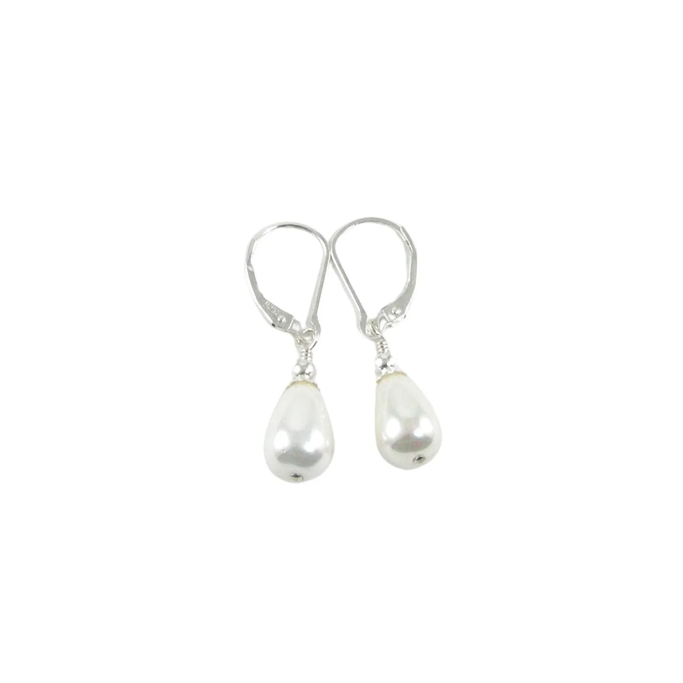 Dainty Teardrop Pearl Earrings, Gold | Silver Teardrop Pearl Earrings | Jewelry By Tali