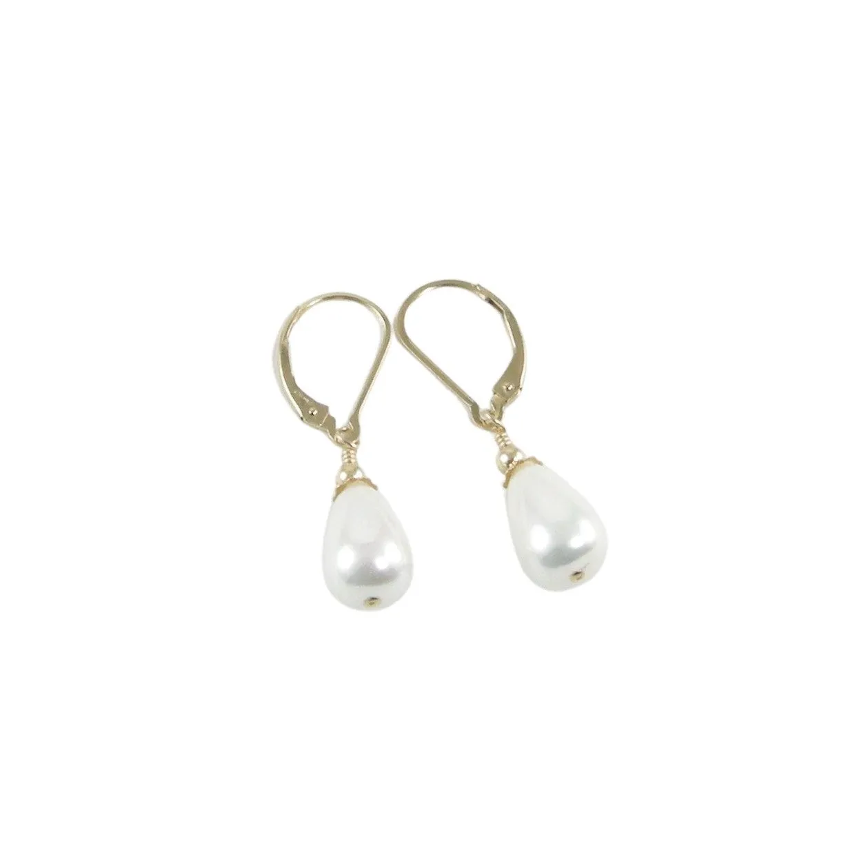 Dainty Teardrop Pearl Earrings, Gold | Silver Teardrop Pearl Earrings | Jewelry By Tali
