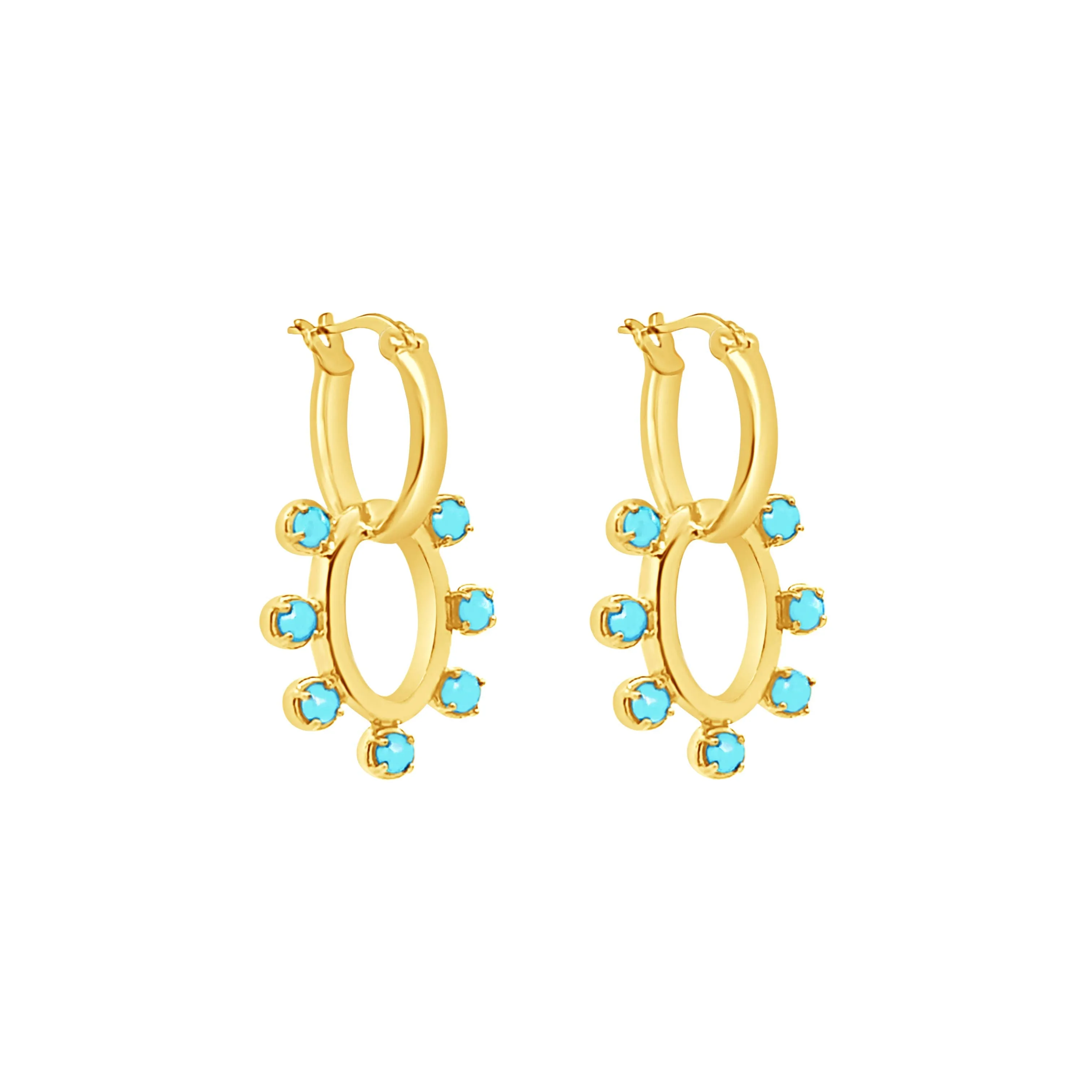 Dolly Hoop Earrings - Turquoise