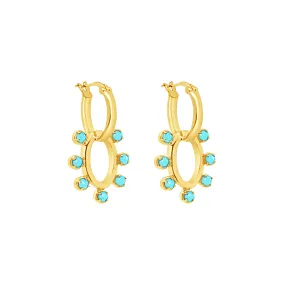 Dolly Hoop Earrings - Turquoise