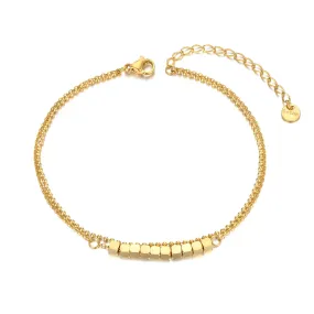 Double Layer Geometric Square Charm Anklets For Women