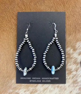 Dry Creek Turquoise Navajo Pearl Teardrop Earrings