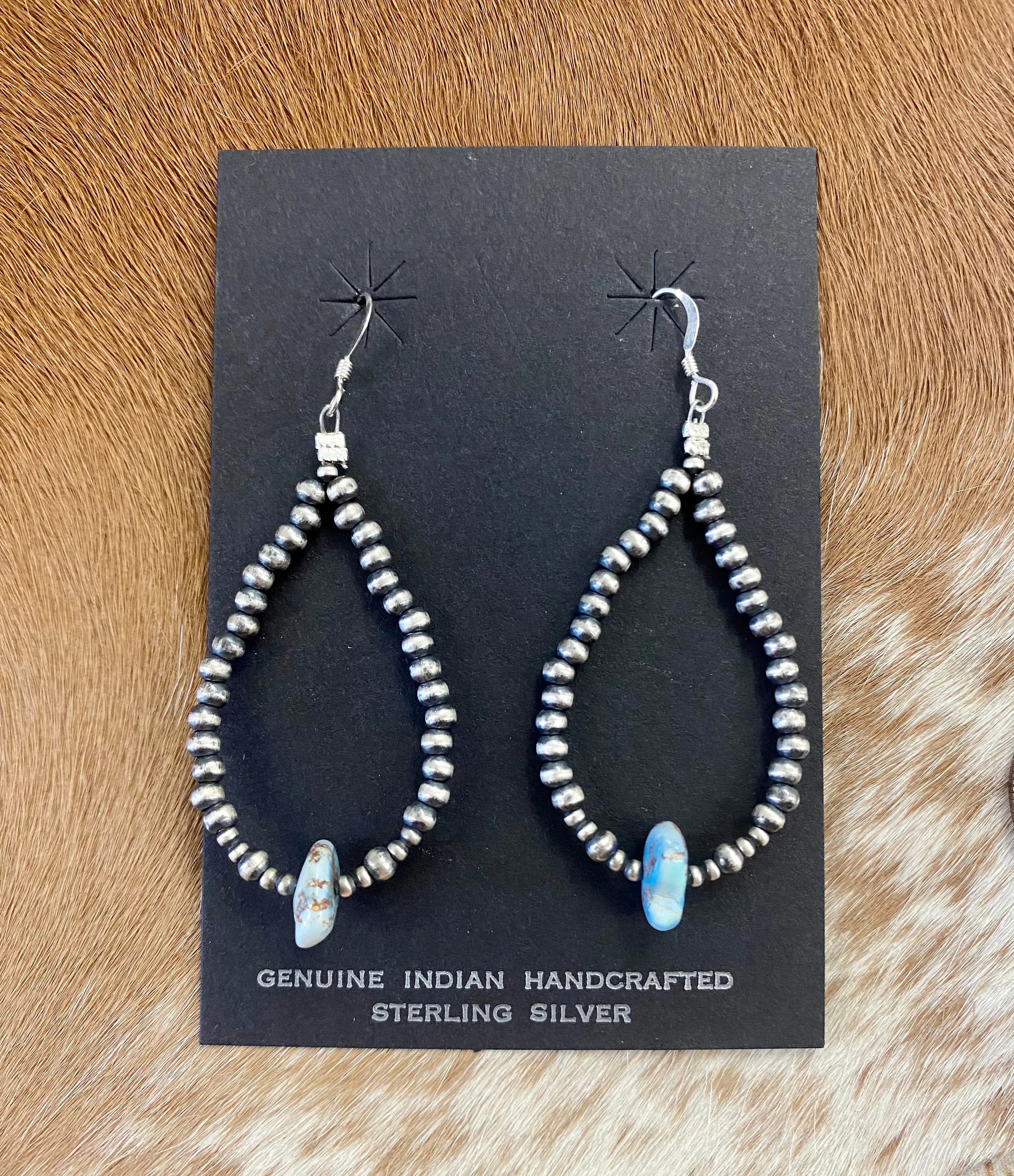 Dry Creek Turquoise Navajo Pearl Teardrop Earrings