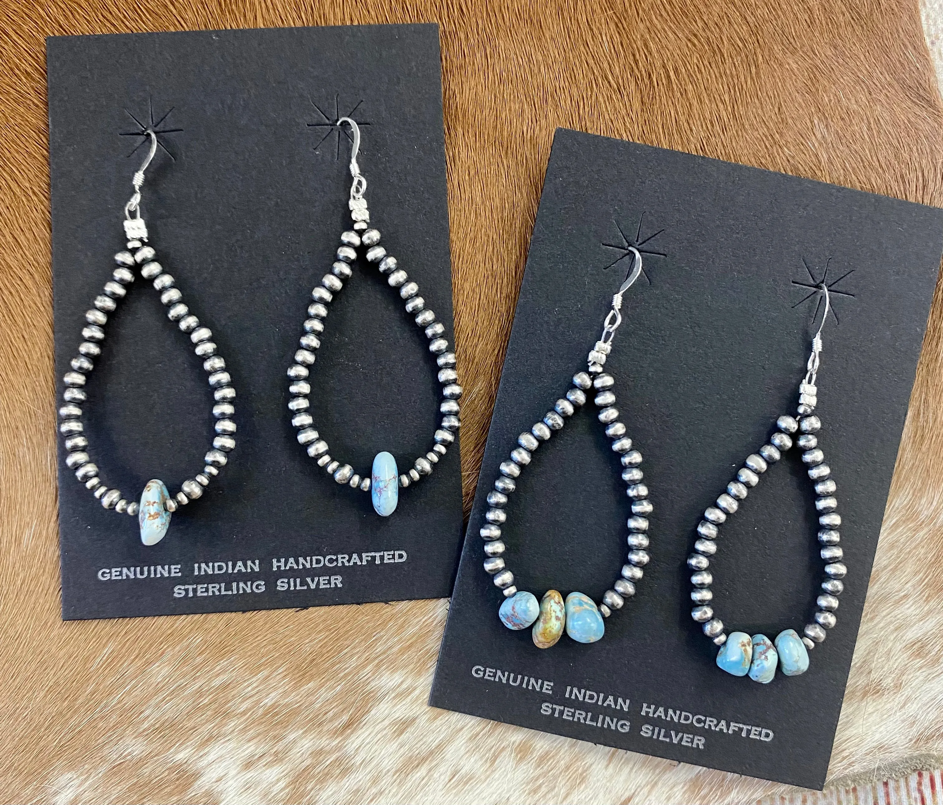 Dry Creek Turquoise Navajo Pearl Teardrop Earrings