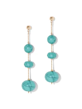 Faux-Turquoise Beaded Illusion Earring