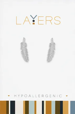 Feather Earrings in Silver