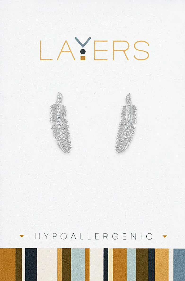 Feather Earrings in Silver