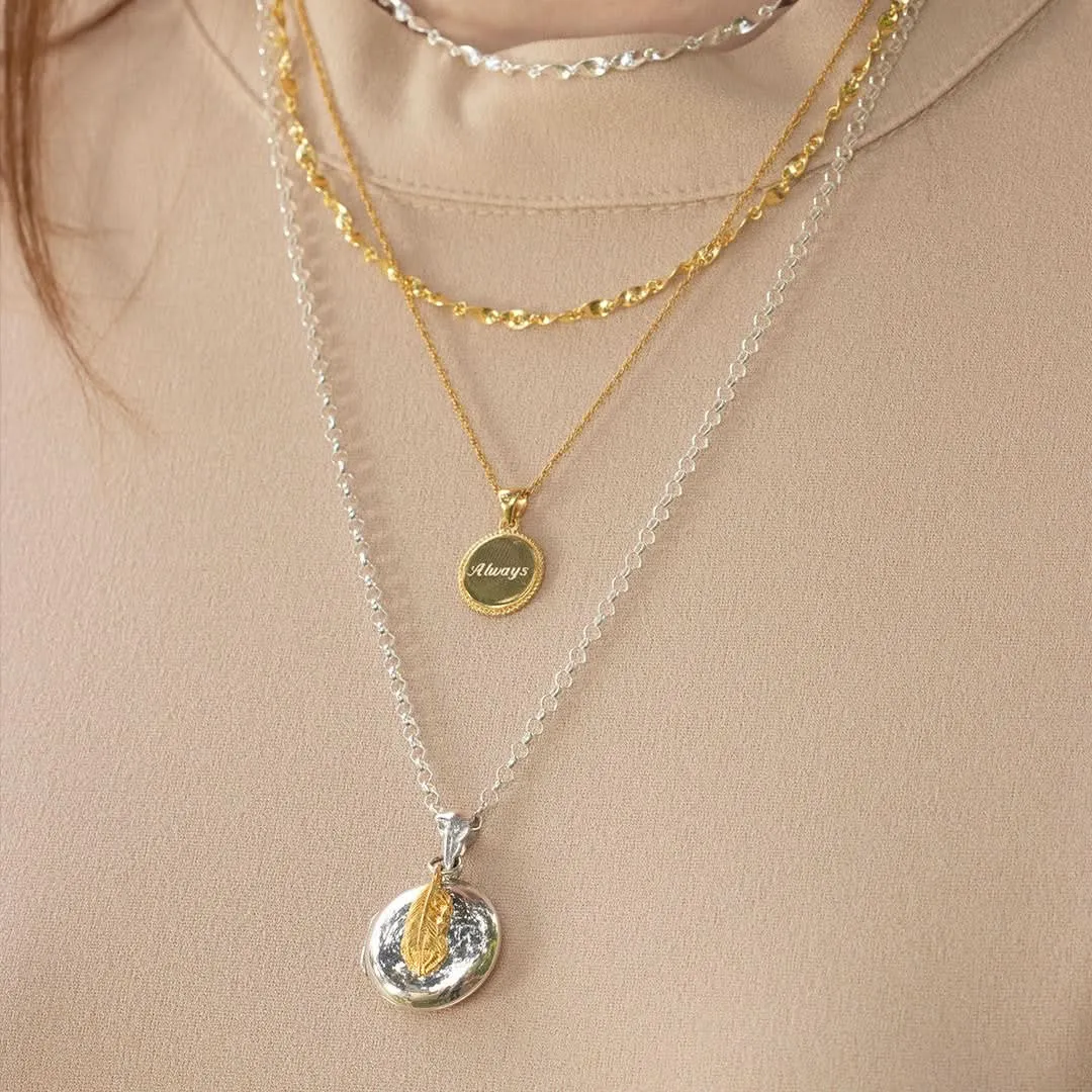 Feather Locket | Silver