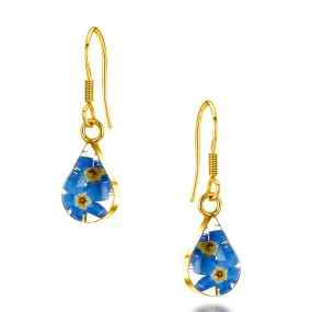Forget-me-not gold-plated teardrop earrings