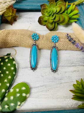 Galloping through Town Turquoise stone drop earrings