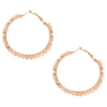 Gold Beaded Hoop Earrings