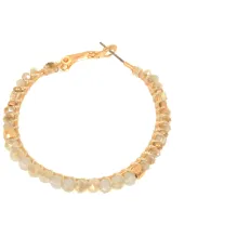 Gold Beaded Hoop Earrings