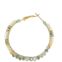Gold Beaded Hoop Earrings