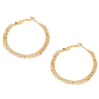 Gold Beaded Hoop Earrings