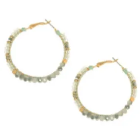 Gold Beaded Hoop Earrings