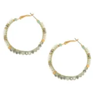 Gold Beaded Hoop Earrings