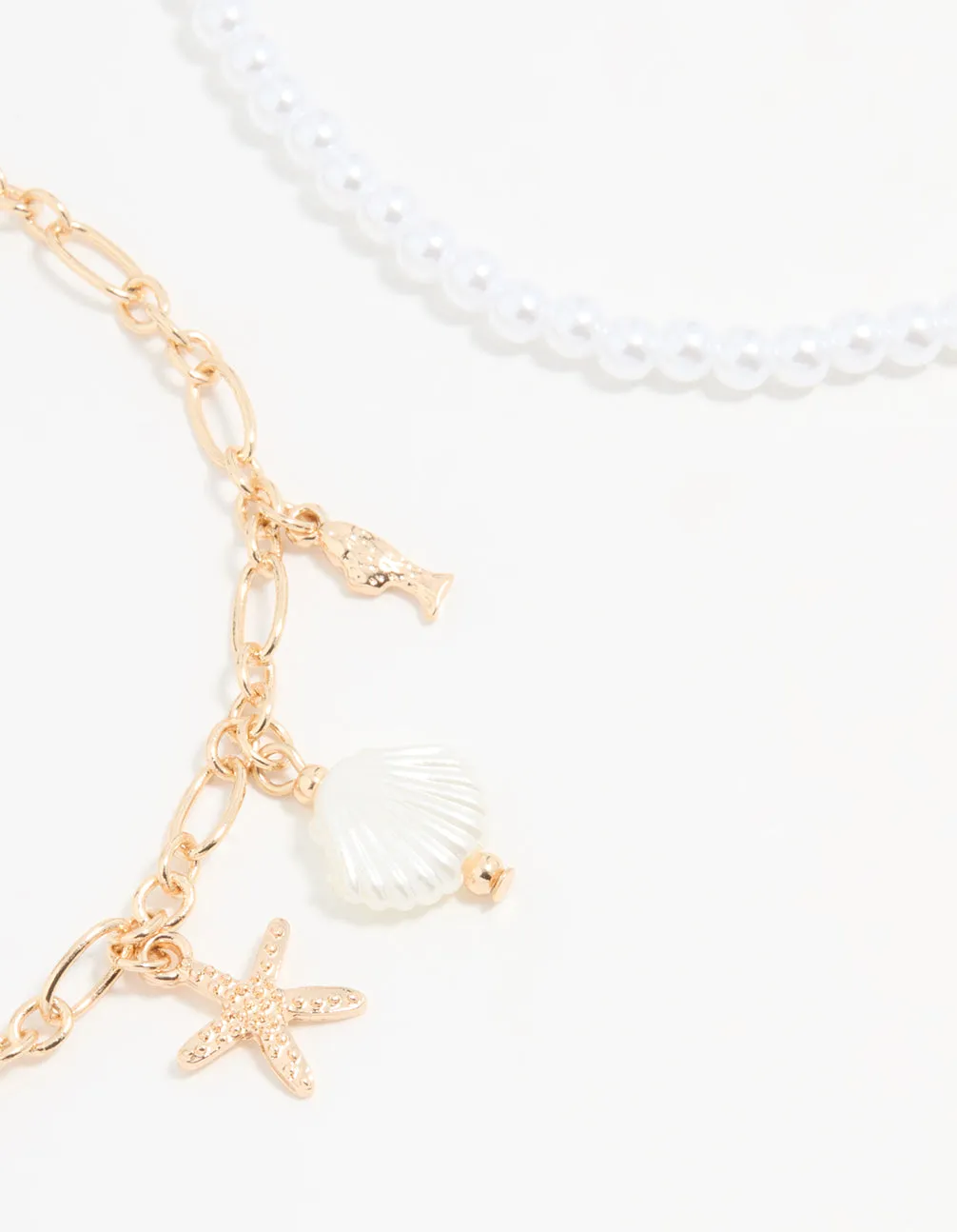 Gold Pearl Sea Anklets 3-Pack
