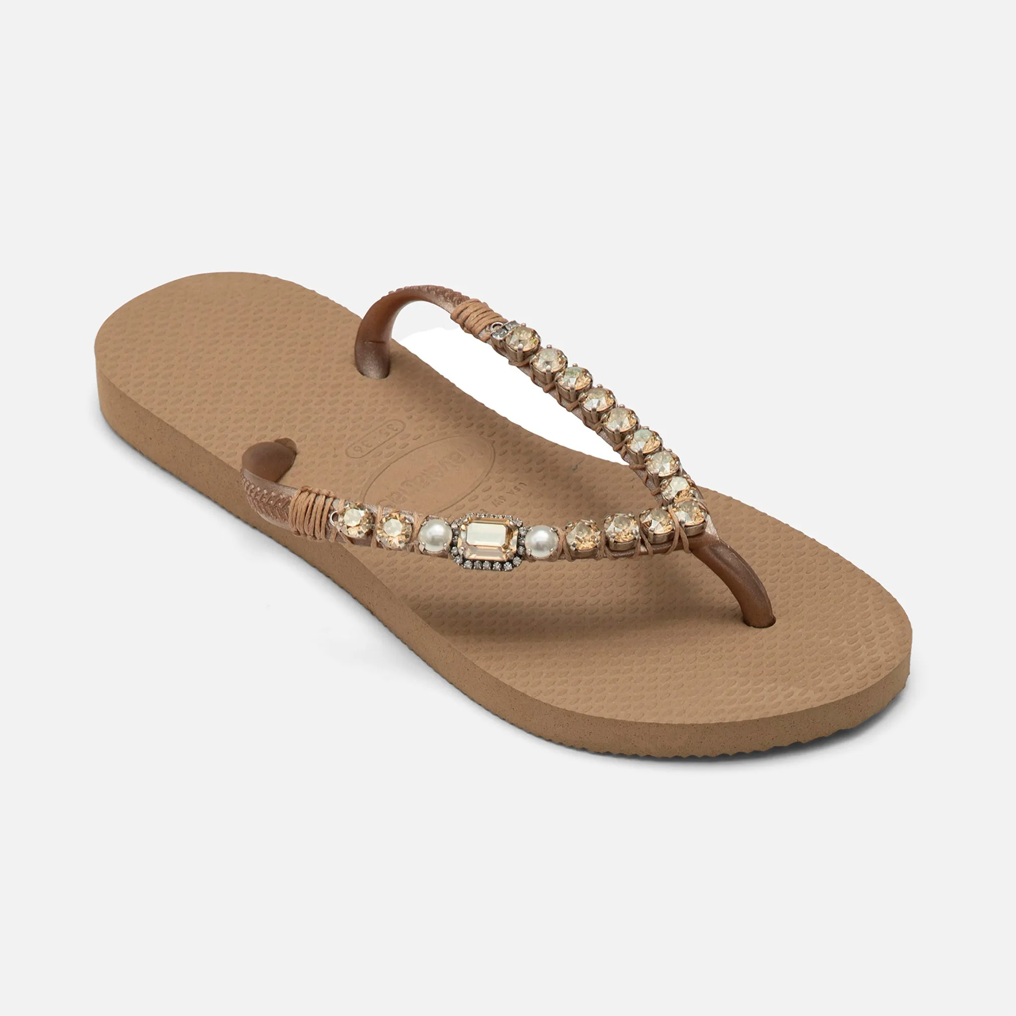 Golden Pearl Flip Flops
