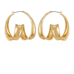 Goldtone Spiral Hoop Earrings