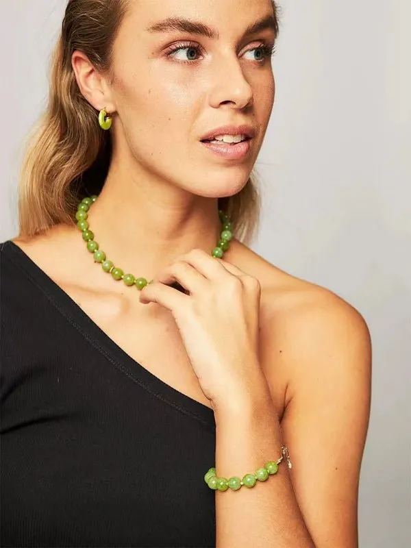 Green Grape Stone Beaded Necklace